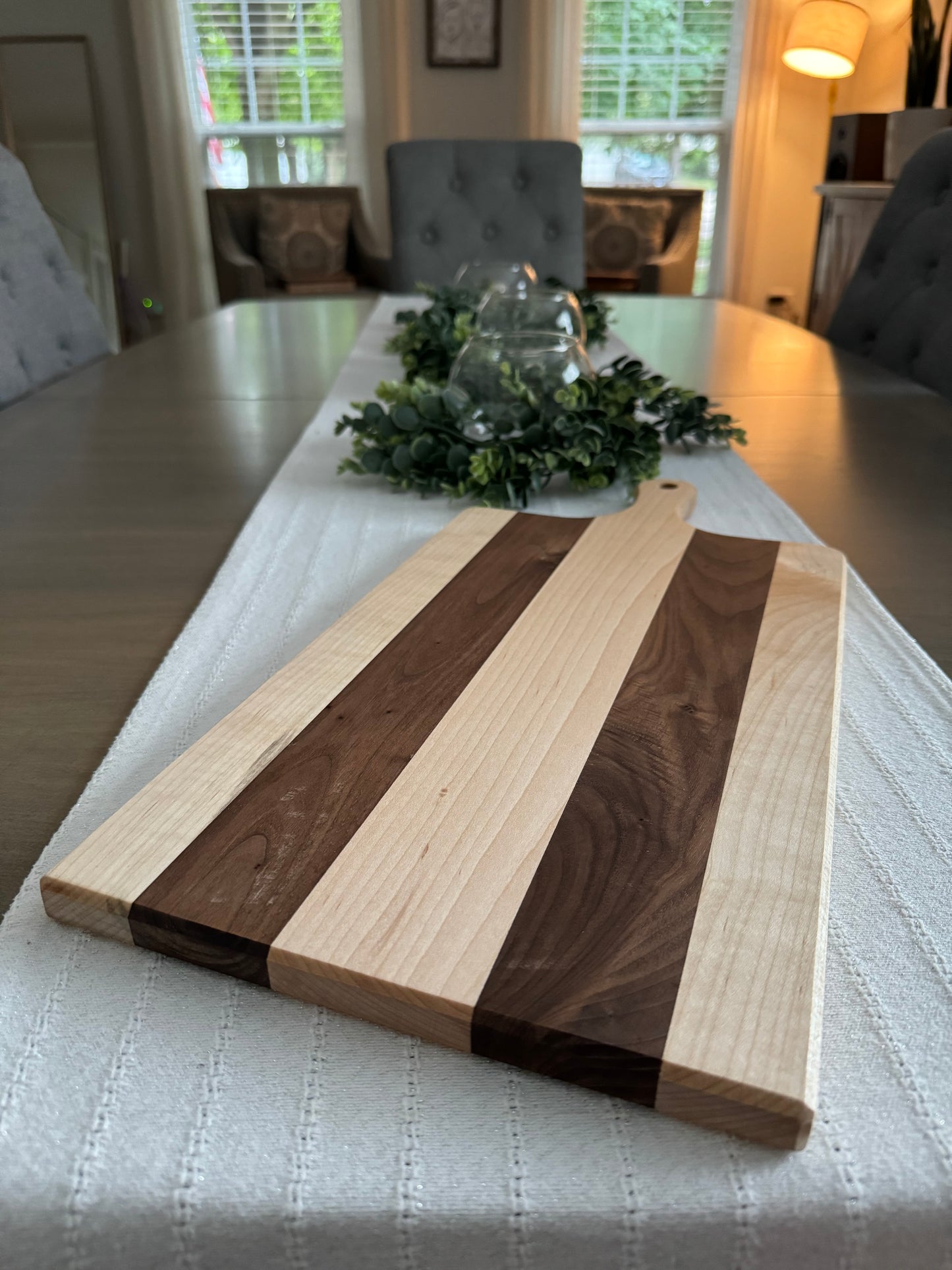 Maple-walnut large cutting board