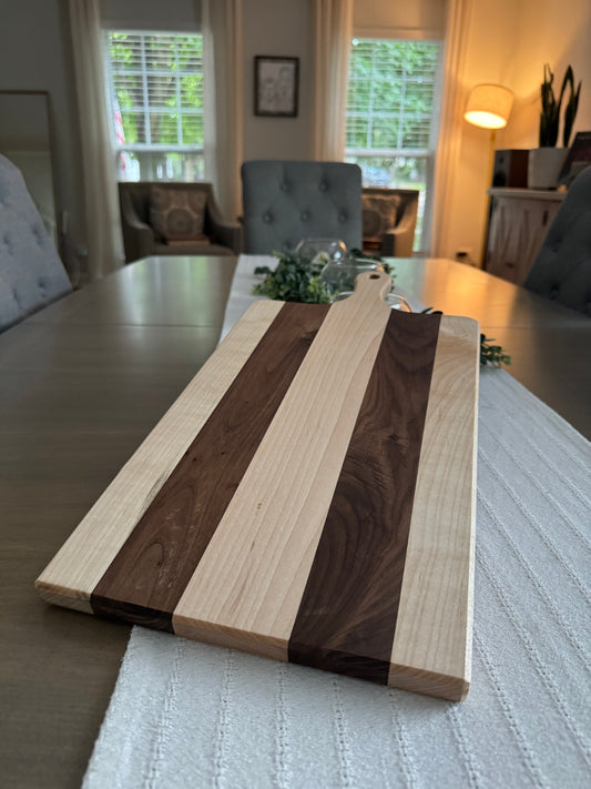 Maple-walnut large cutting board