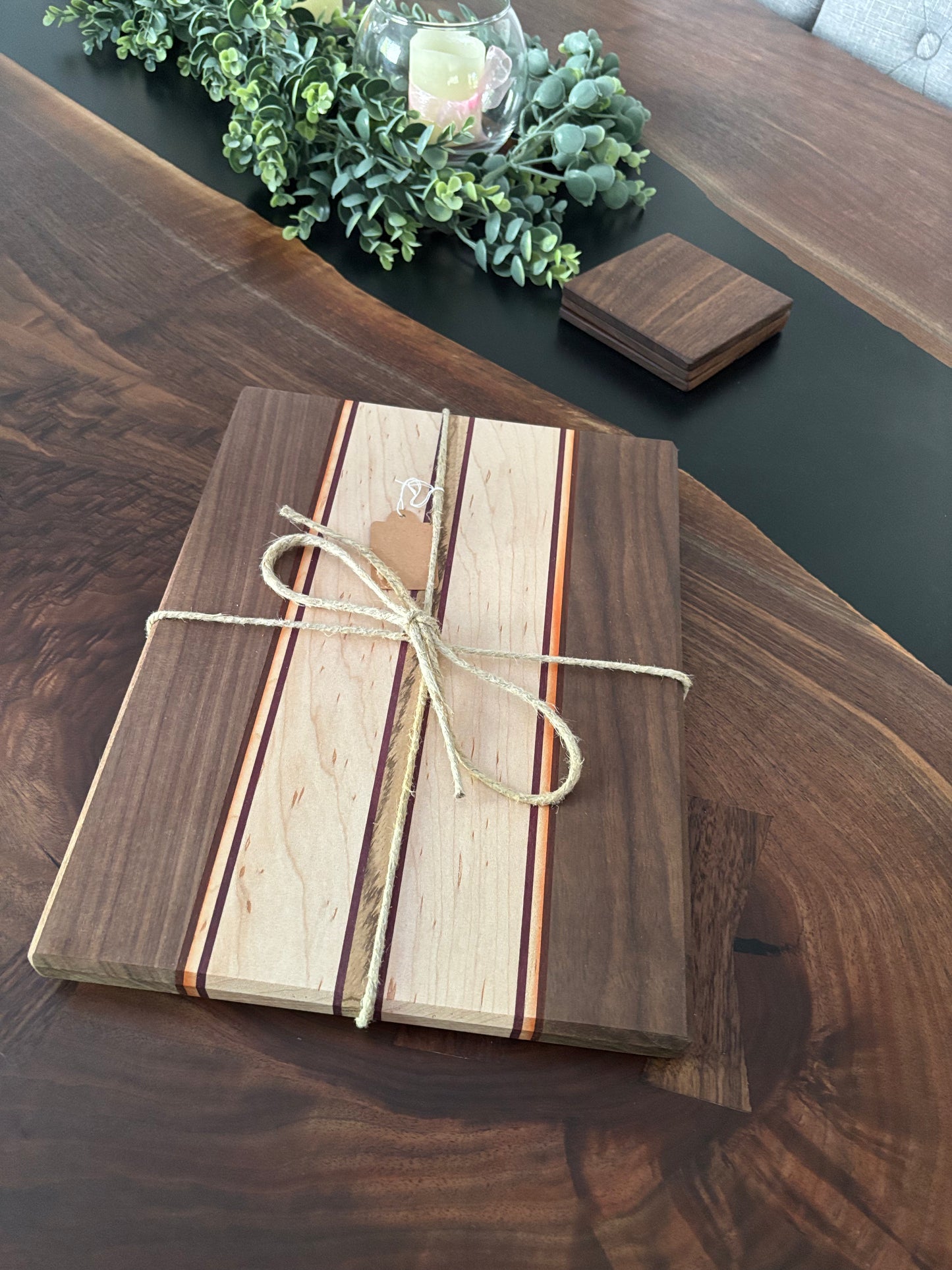Black walnut/maple/zebra wood/purple heart cutting board